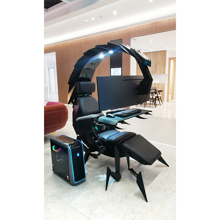 Office Tech Furniture - 最高の価格で人間工学に基づいたサポートを提供する1～3モニター対応Iw-skタイプ調整可能なハイエンドハイテクCluvens Scorpionゲーマーチェア
