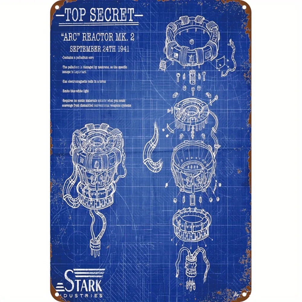 Tech Office Wall Decor - CIFBUY レトロインダストリアル 2D フラットスーパーヒーローテックアルミニウムウォールアート防水耐久性のある金属サインホームオフィスバー装飾用