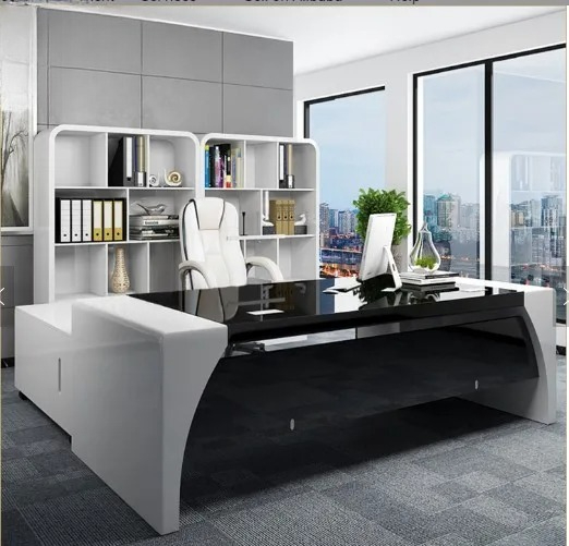 Office Tech Furniture - カスタムモダンデザインハイテクエグゼクティブCEOオフィスコンピューターデスク（社長室用）