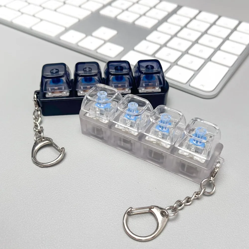 Office Productivity Tech - 1 個 LED キーボードキーキャップストレスリリーフキーホルダー 4 ボタンフィジェットツール大人子供用オフィス減圧ガジェットテックキーホルダー