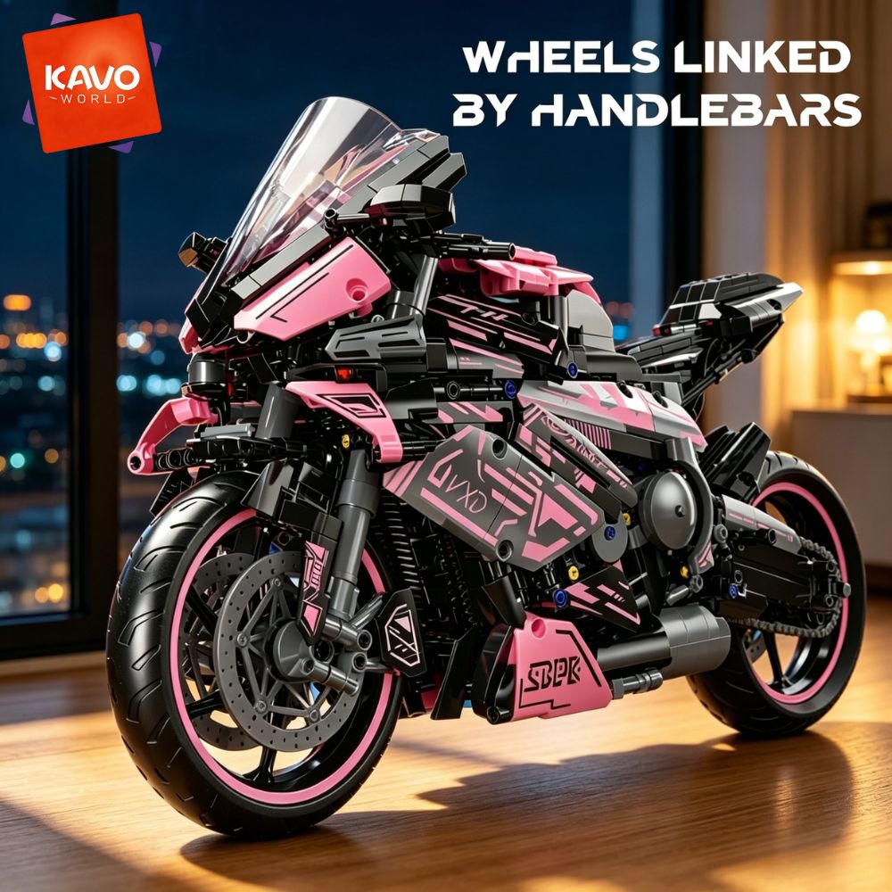 Office Productivity Tech - KAVOWORLD 1:5大型バイク組み立てブロックモデルキット 2096ピース サイバーパンク トラックスポーツバイク ブロックモデル
