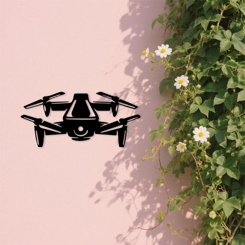 ドローンのシルエットメタルウォールアート、モダンな航空機ブラ - Tech Office Wall Decor のレビューと価格
