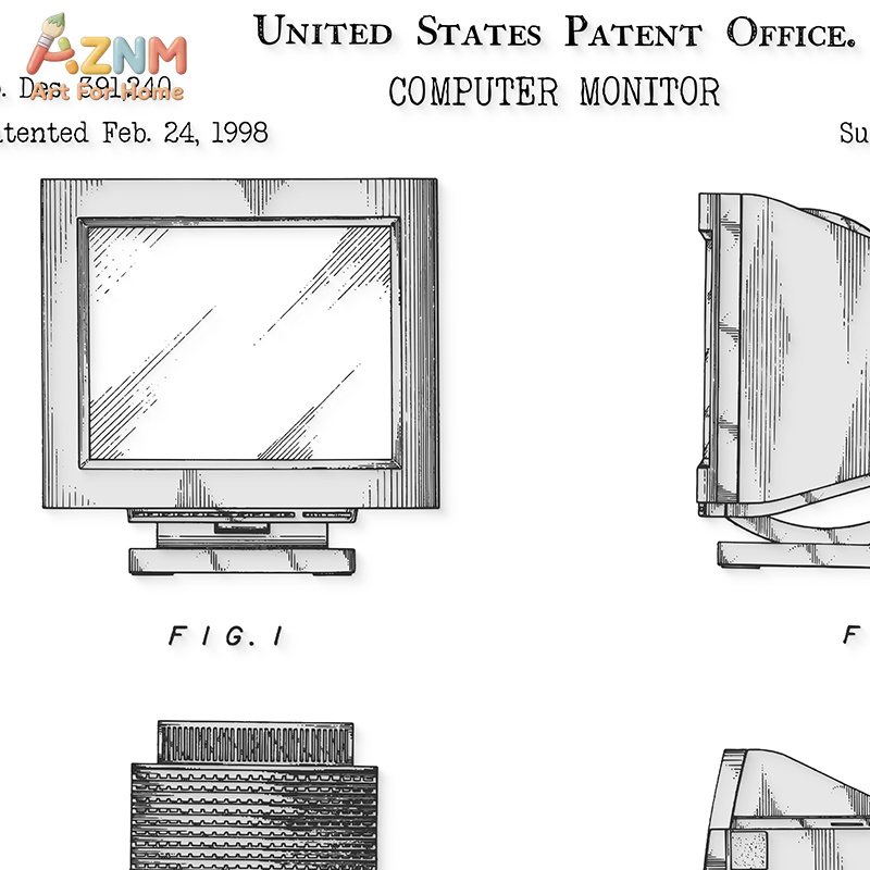 AZNM コンピューターマザーボード特許キャンバス絵画技術図 - Tech Office Wall Decor のレビューと価格