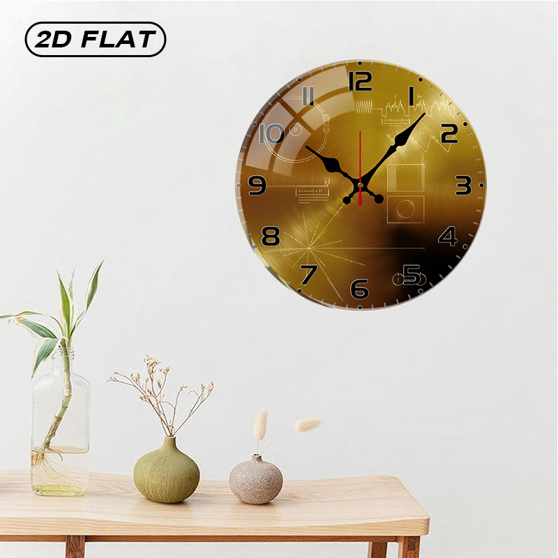 テックスタイルラウンドサイレントアクリル壁掛け時計、非カチカ - Tech Office Wall Decor のレビューと価格