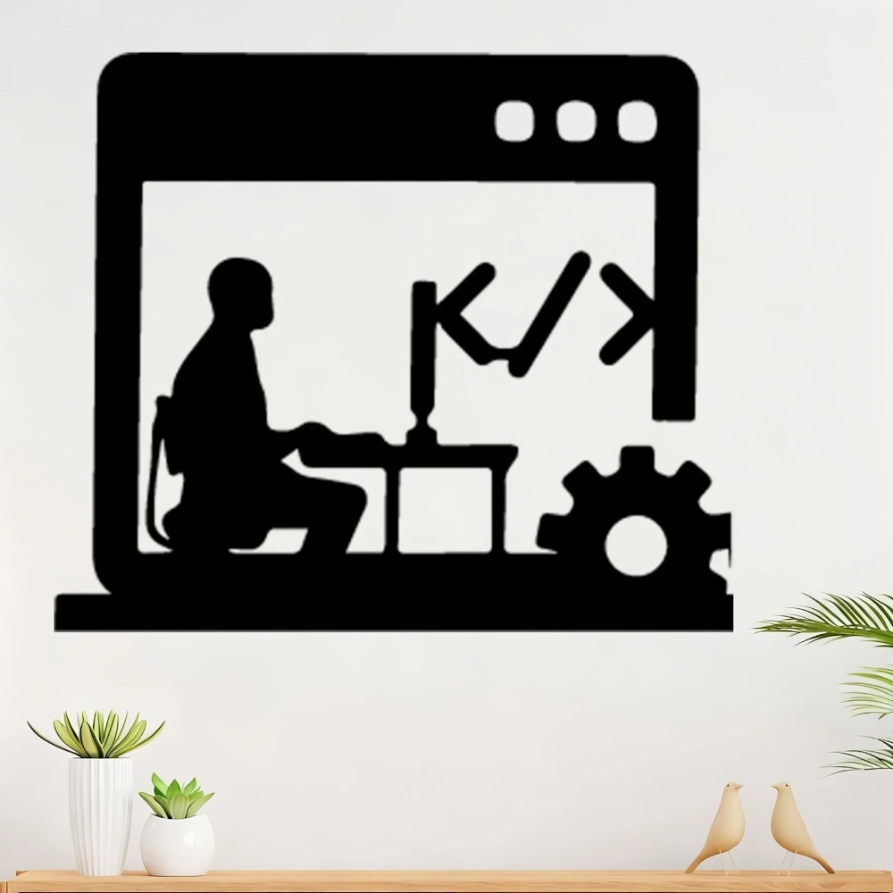 モダンなコードマスターメタルウォールアート、プログラマーシル - Tech Office Wall Decor のレビューと価格