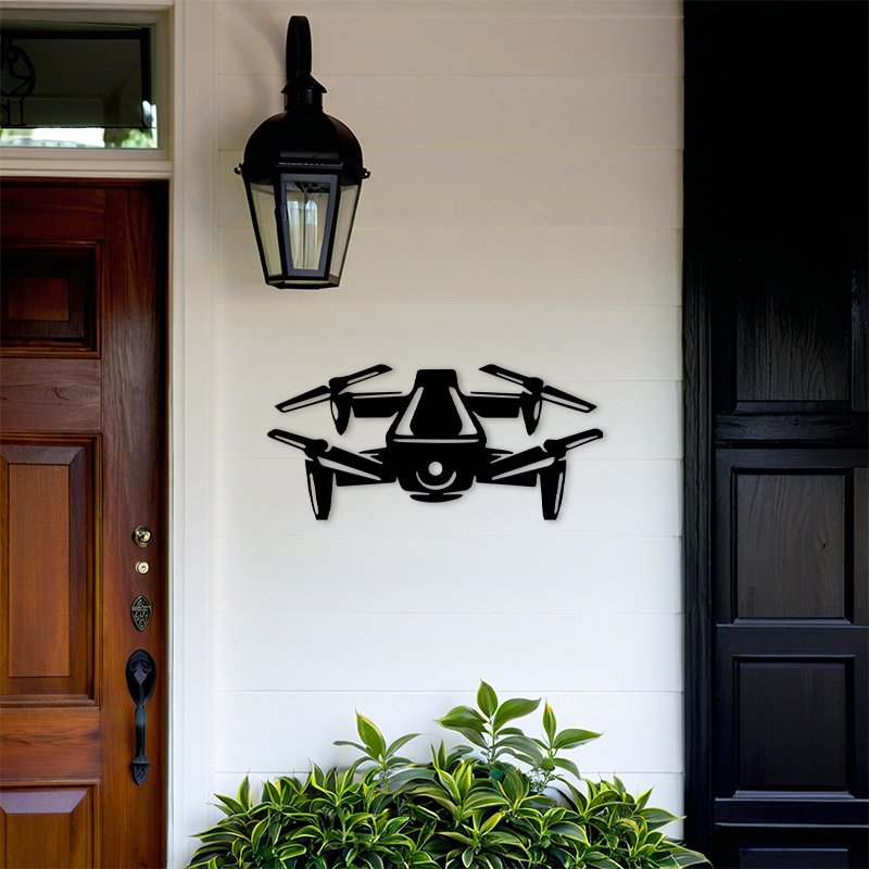 2Dフラットドローンシルエットメタルウォールアート、ブラック - Tech Office Wall Decor のレビューと価格