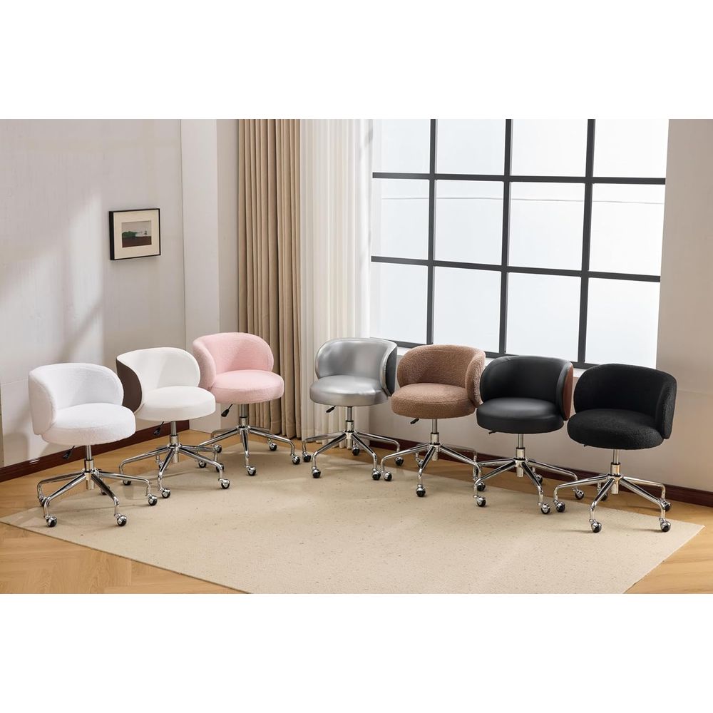 コンパクトな回転式デスクチェア、ホイール付き、人間工学に基づ - Office Tech Furniture のレビューと価格