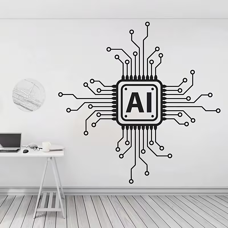 AIテクノロジー回路基板ビニールウォールデカール - 漫画風 - Tech Office Wall Decor のレビューと価格