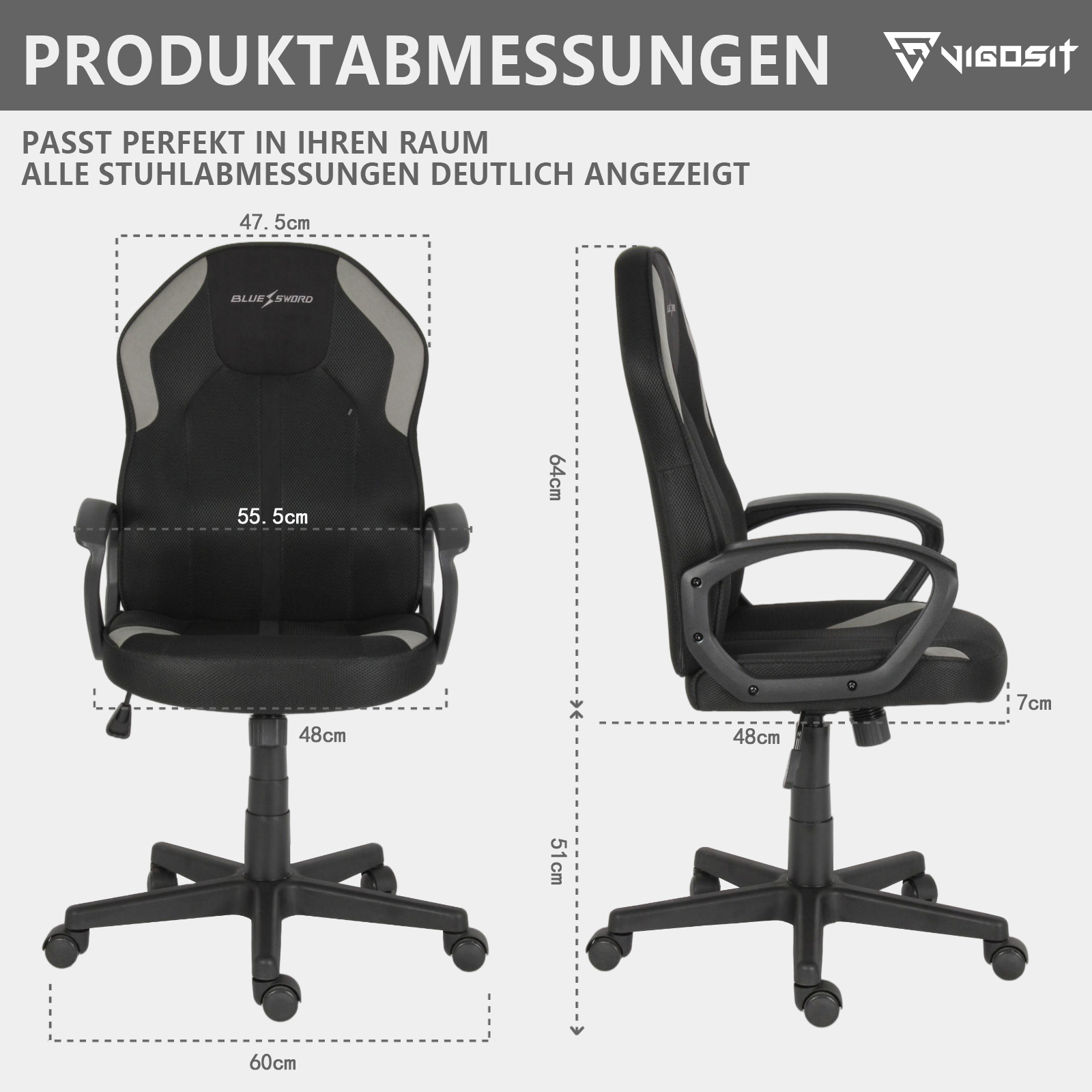 Vigosit 人間工学に基づいたオフィスチェア – メッシ - Office Tech Furniture のレビューと価格