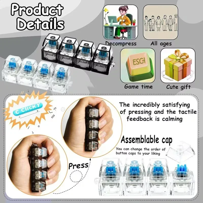 1 個 LED キーボードキーキャップストレスリリーフキーホ - Office Productivity Tech のレビューと価格