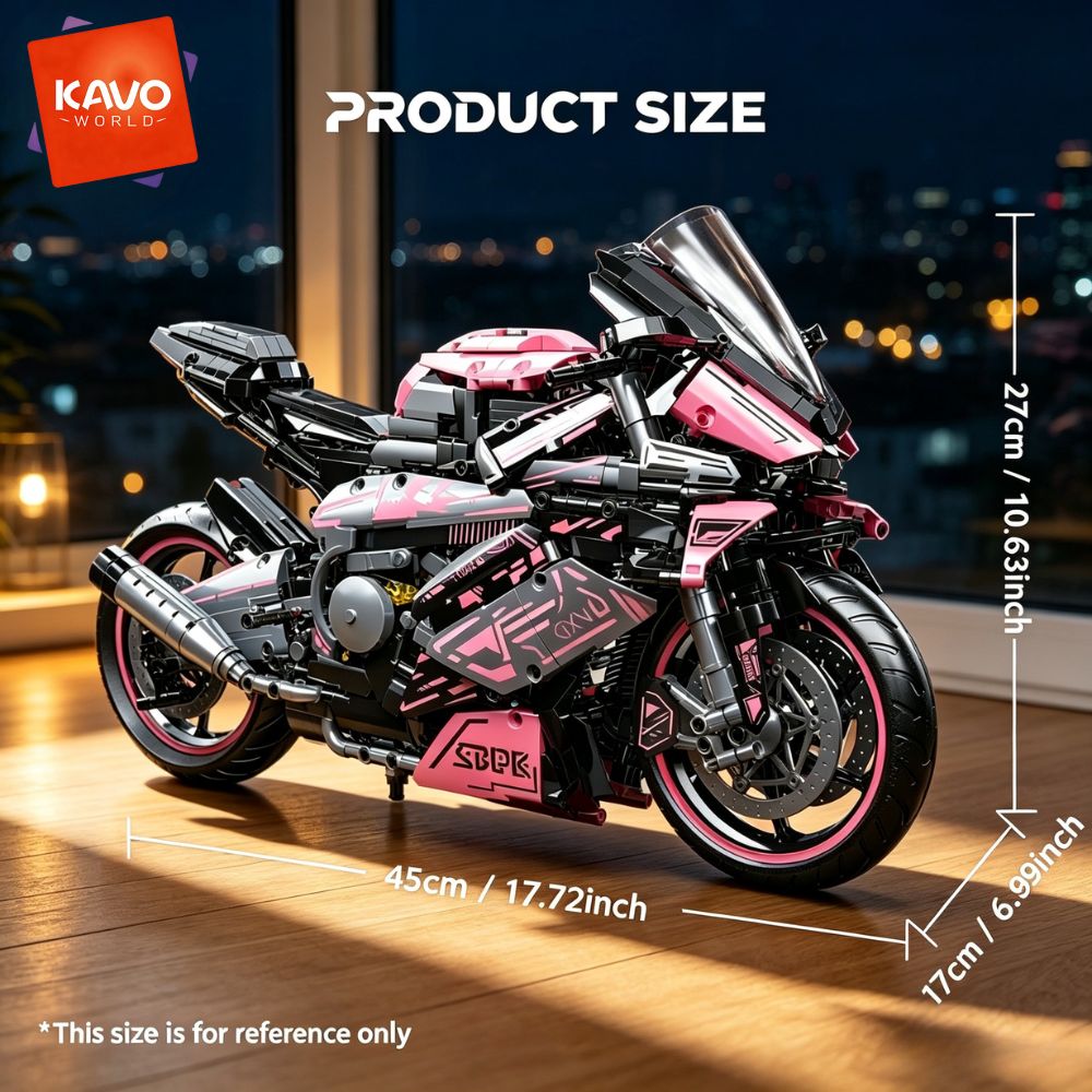 KAVOWORLD 1:5大型バイク組み立てブロックモデルキ - Office Productivity Tech のレビューと価格