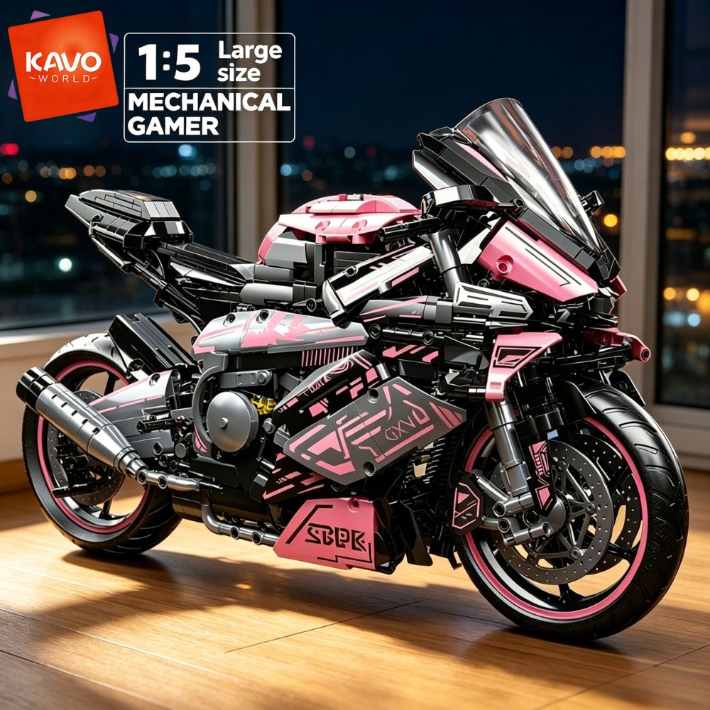 KAVOWORLD 1:5大型バイク組み立てブロックモデルキ - Office Productivity Tech のレビューと価格