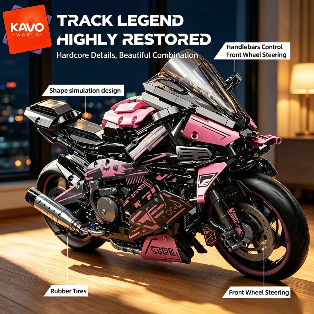 KAVOWORLD 1:5大型バイク組み立てブロックモデルキ - Office Productivity Tech のレビューと価格