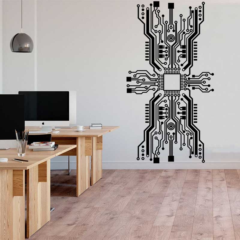 ビニールウォールステッカー,回路基板ステッカー,技術,cpu - Tech Office Wall Decor のレビューと価格