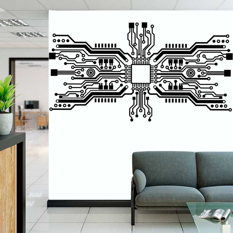 ビニールウォールステッカー,回路基板ステッカー,技術,cpu - Tech Office Wall Decor のレビューと価格